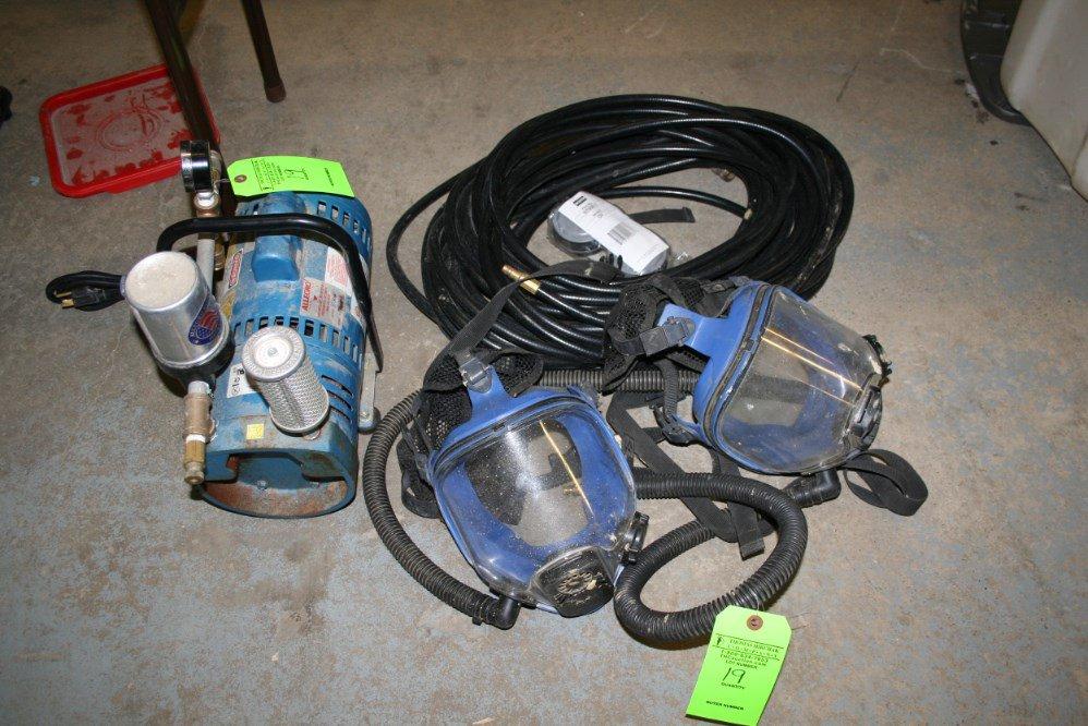 Lot: Respirators & Air Pump