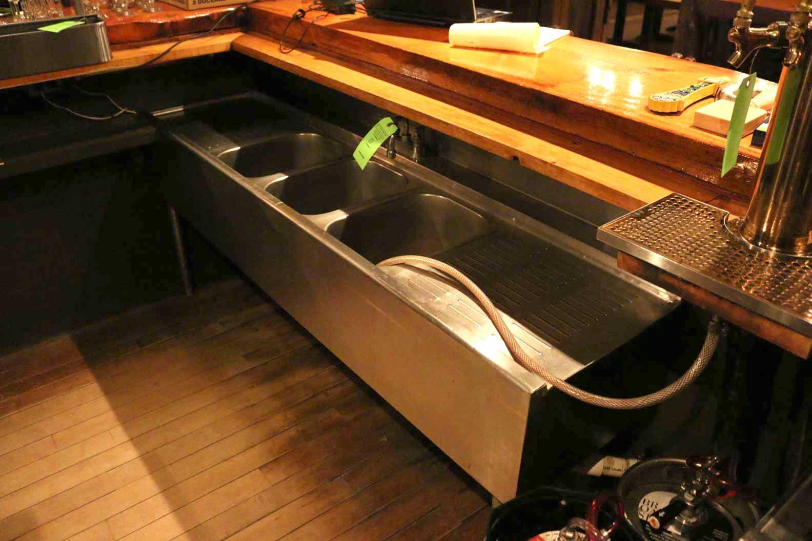 6' 3 Bay SS Bar Sink