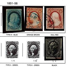 (4) 1851-57 US Stamps