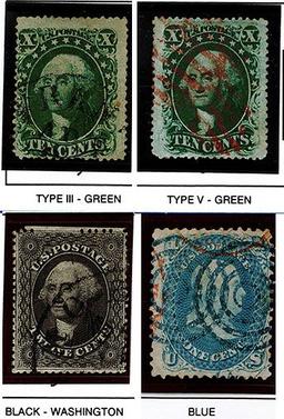 (4) 1857-61 US Stamps