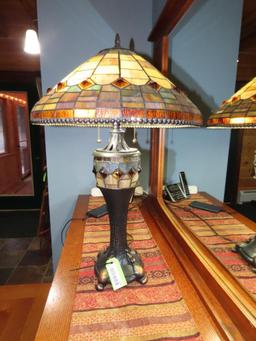 "Tiffany" Style Stained Glass Table Lamp