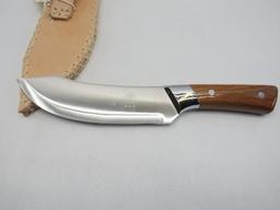 Fixed Blade Knife with Hand Made Leather Sheath