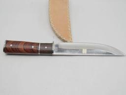 Sharps Cutlery Fixed Blade Knife with Hand Made Leather Sheath