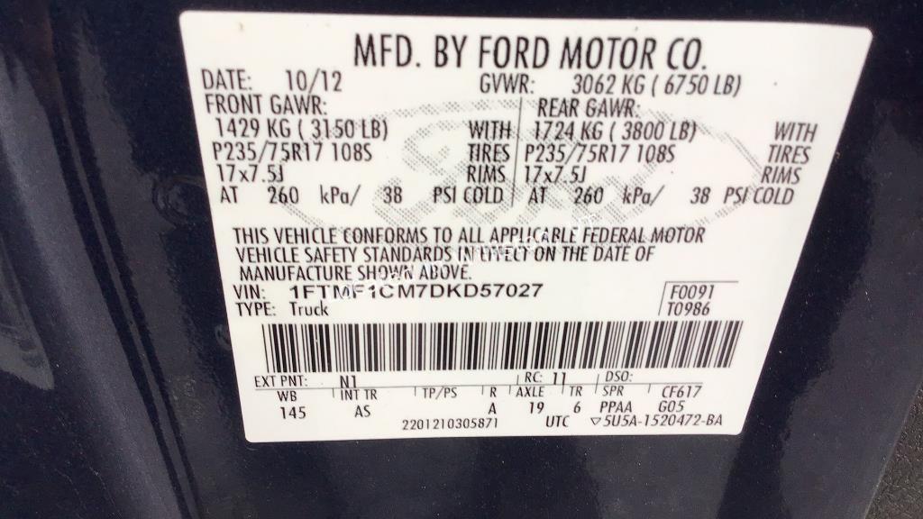 2013 Ford F-150 STX V6, 3.7L