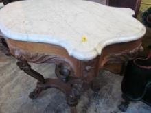 Marble Rosewood Victorian Table