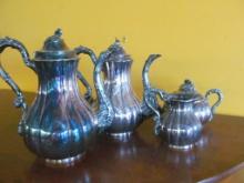 (4) Piece Silver Plate Tea & Coffee Set