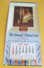 1945 Norman Rockwell Calendar, Mrs. O'leary's Cow & Fire Equipment