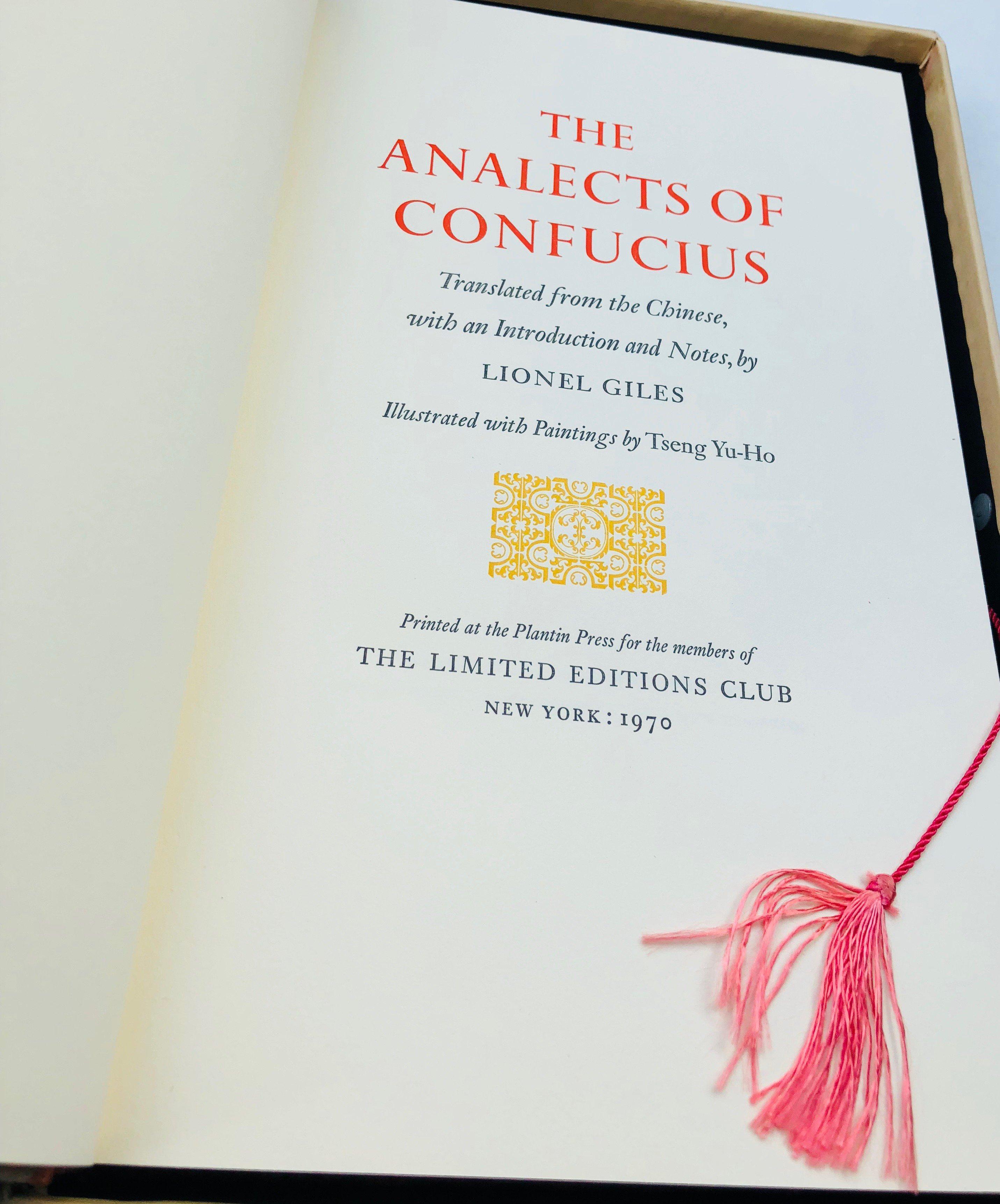 The Analects of Confucius by Lionel Giles Confucius (1970) LIMITED #993/1500 With Clamshell Box