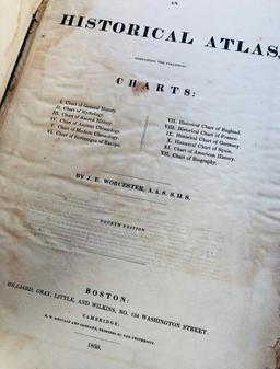 Historical ATLAS by J. E. Worcester (1830) Folio Sized Charts