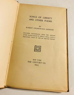 SONGS OF LIBERTY and Other Poems by Robert Underwood Johnson (1897) SIGNED