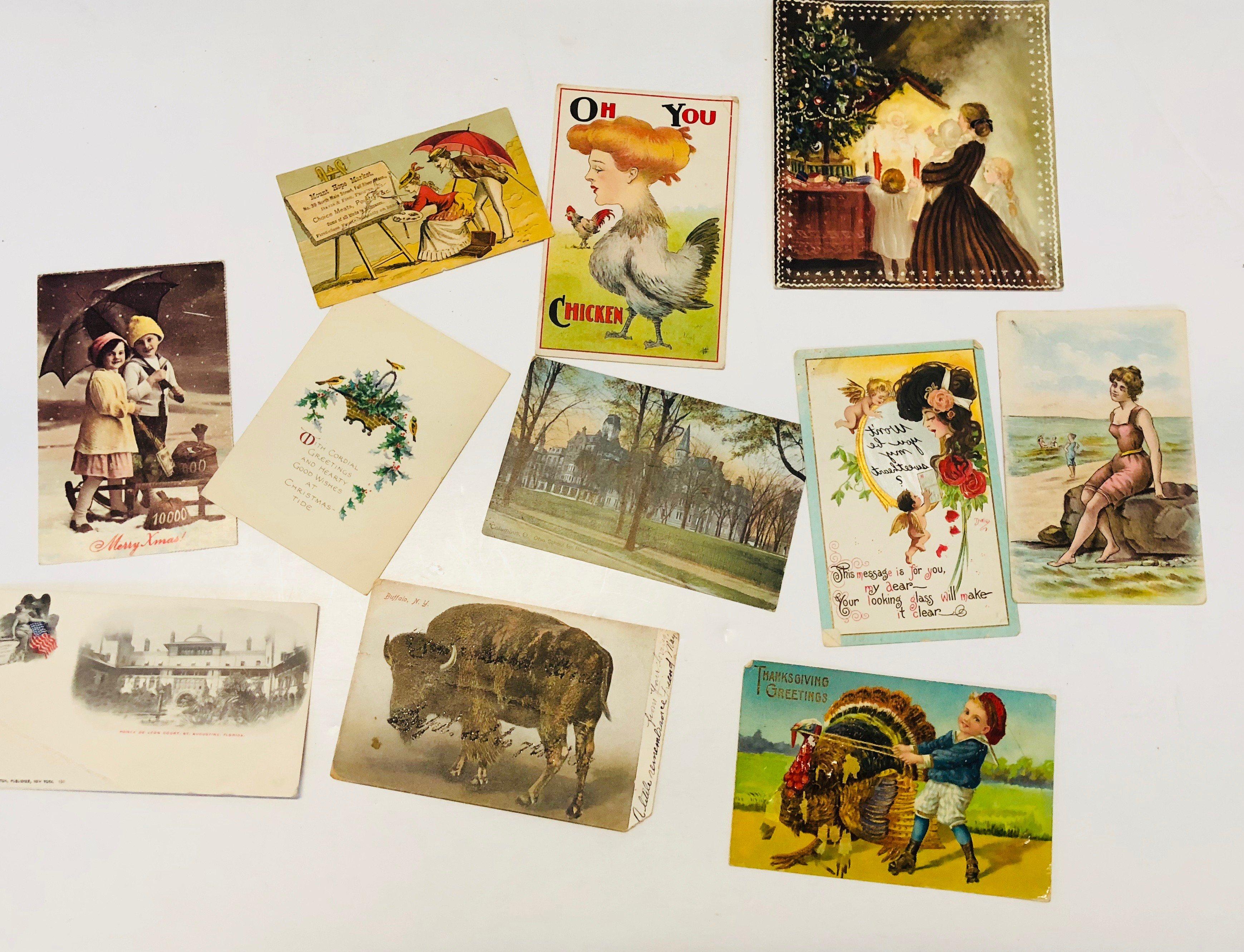 HUGE Ephemera Lot - Victorian Trade Cards - Ink Blotters - Postcards - Deeds - Billheads & MORE