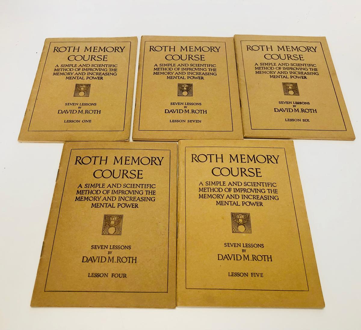 Roth MEMORY COURSE by David M. Roth (1919) Five Volumes