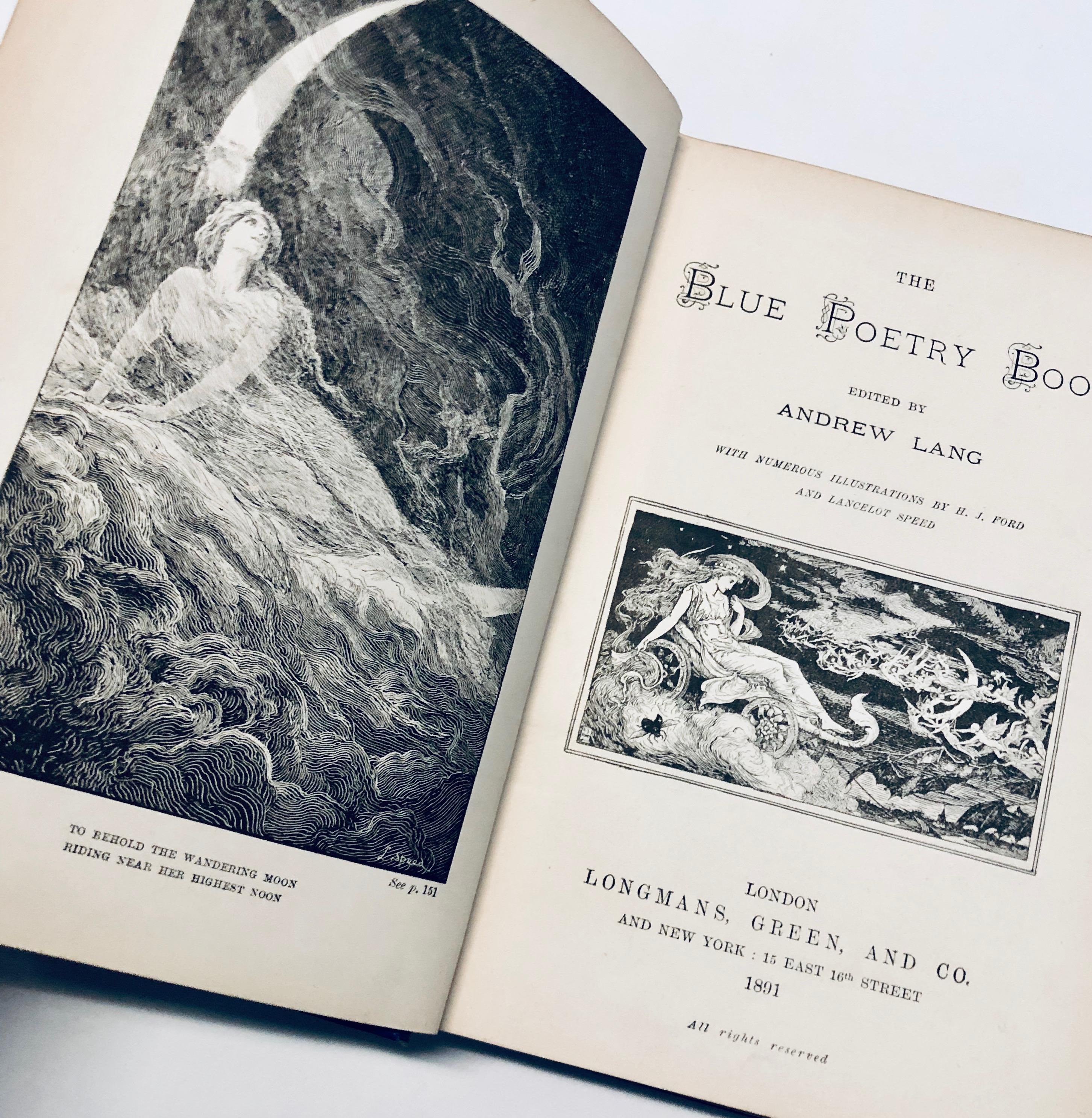 RARE The Blue Poetry Book by Andrew Lang (1891)