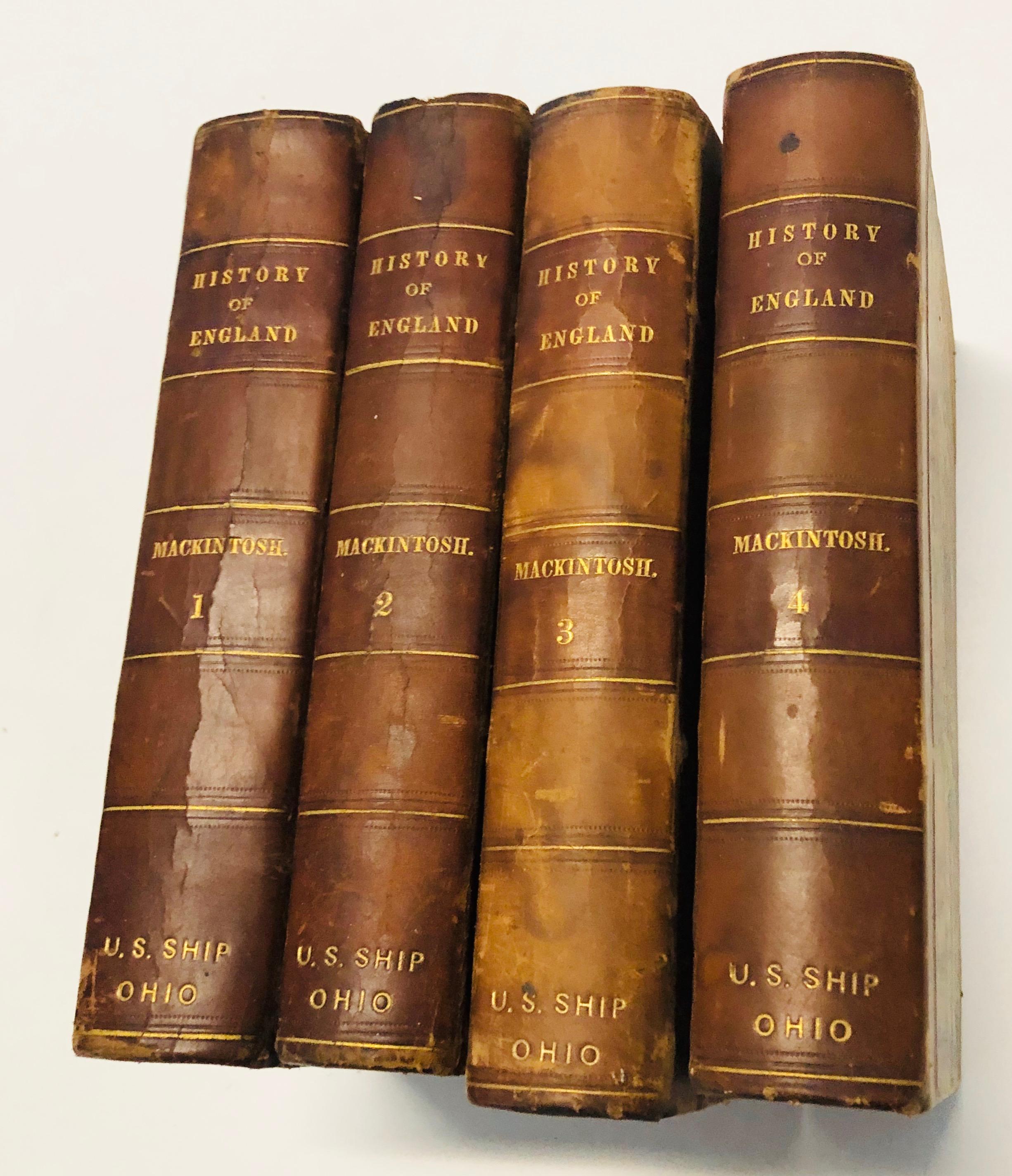 RARE History of England (1841) FOUR Volumes WAS ON THE U.S. OHIO