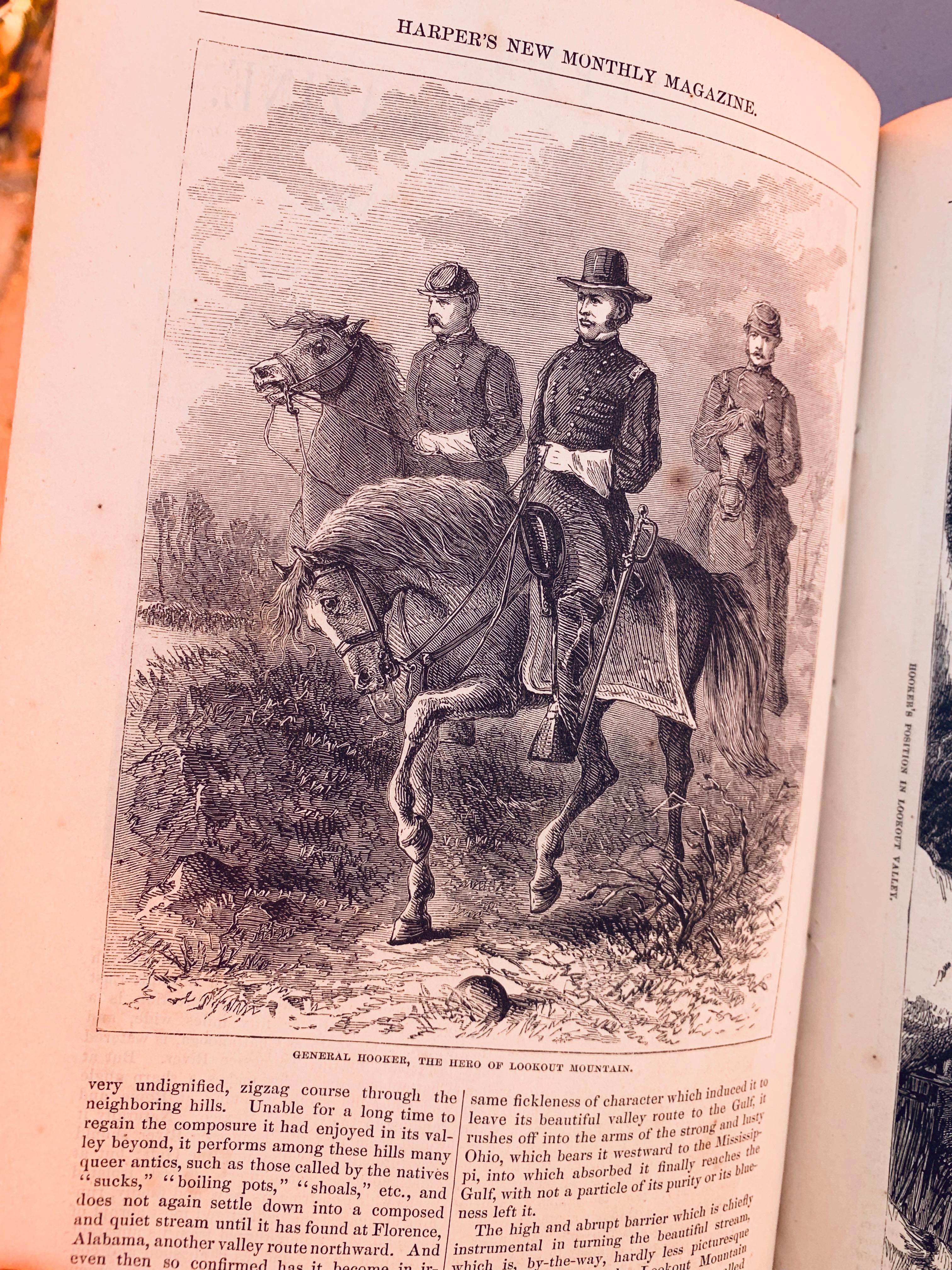 Harper's New Monthly Magazine BOUND (1868) LOOKOUT MOUNTAIN and How We Won It - CIVIL WAR MEMOIR