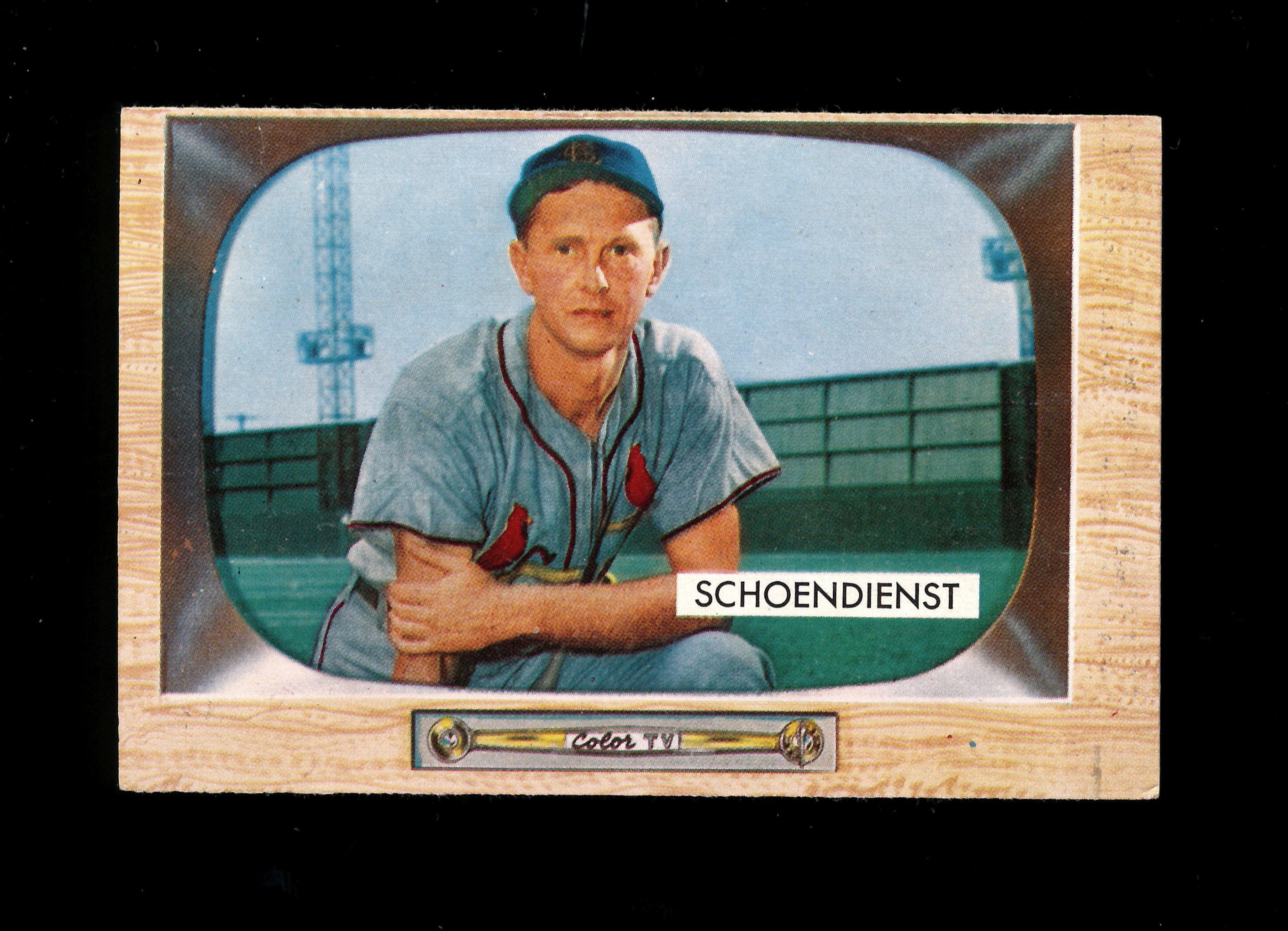 1955 Bowman Baseball Card #29 Hall of Famer Red Schoendienst St Louis Cardi