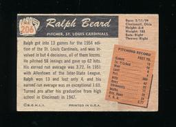 1955 Bowman Baseball Card #206 Ralph Beard St Louis Cardinals. Has Crease o