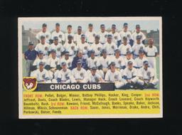 1956 Topps Baseball Card #11 Cubs Team. EX to EX-MT Condition.