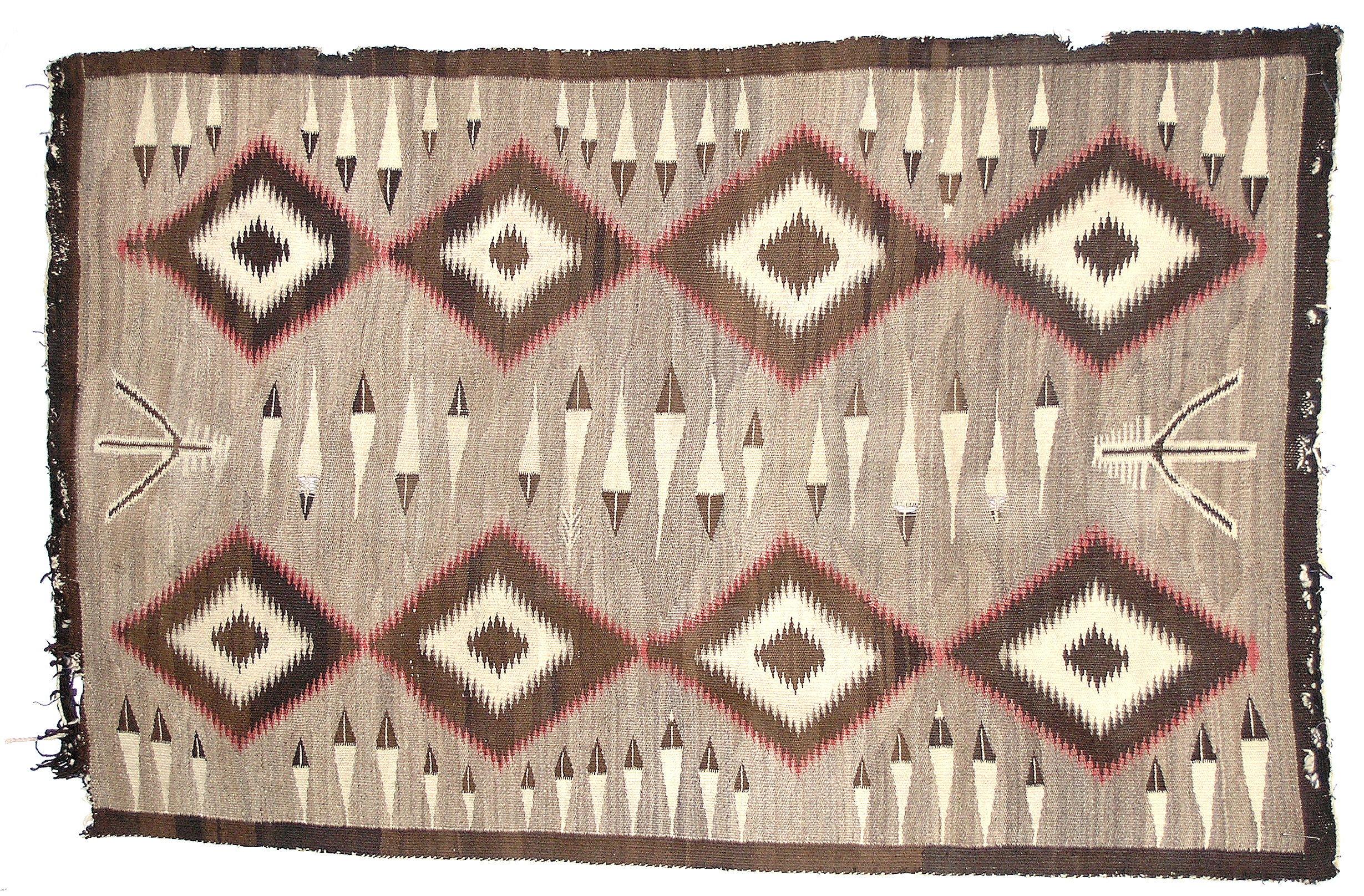 Vintage Original Southwest (Navajo?) Native American Rug/Blanket/Weaving. V
