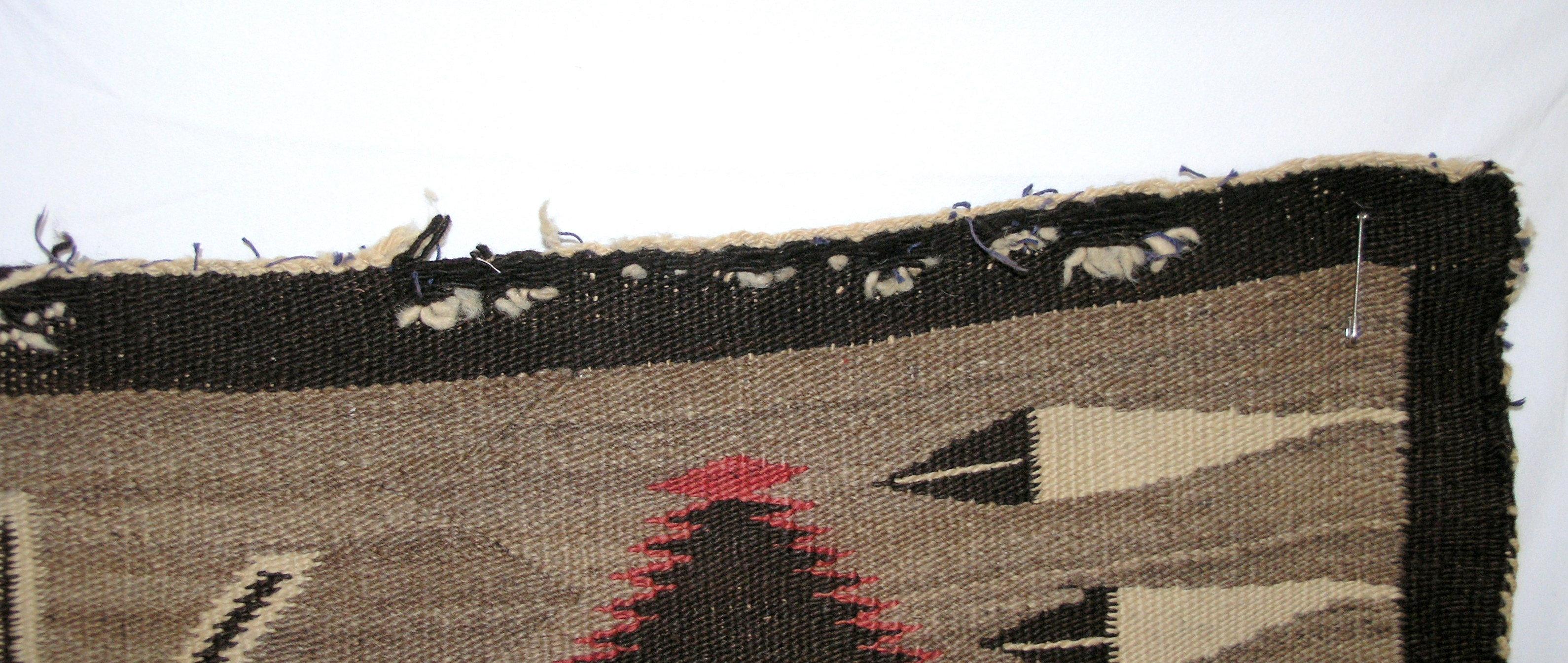 Vintage Original Southwest (Navajo?) Native American Rug/Blanket/Weaving. V