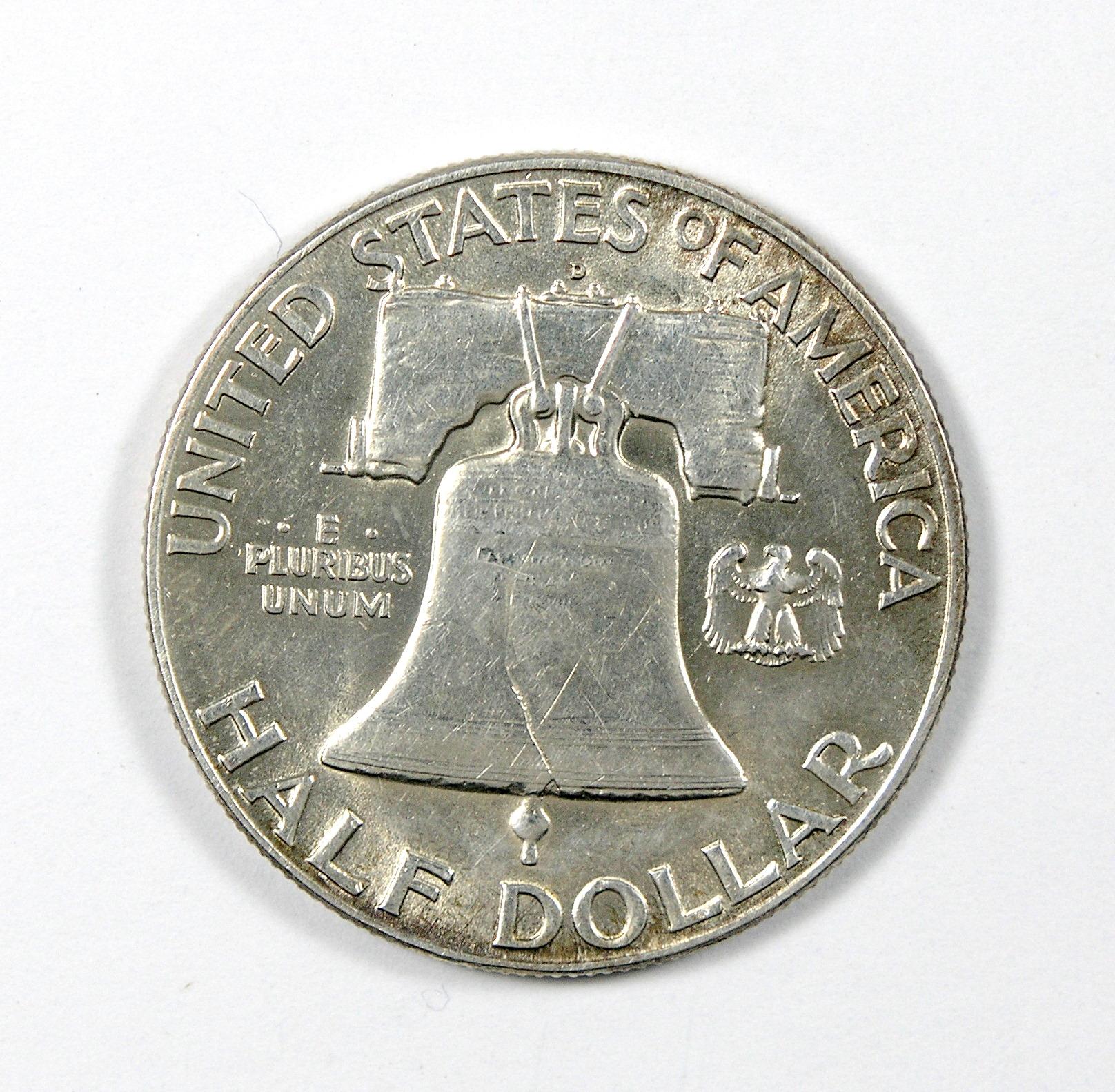 1949-D Franklin Half Dollar AU/BU Full BellLines