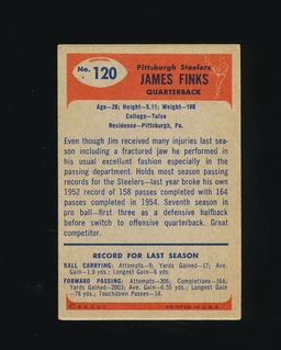 1955 Bowman Football Card #120 Hall of Famer James Fink Pittsburgh Steelers