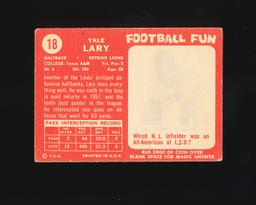 1958 Topps Football Card #18 Hall of Famer Yale Lary Detroit Lions