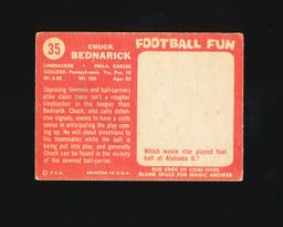1958 Topps Football Card #35 Hall of Famer Chuck Bednarik Philadelphia Eagl