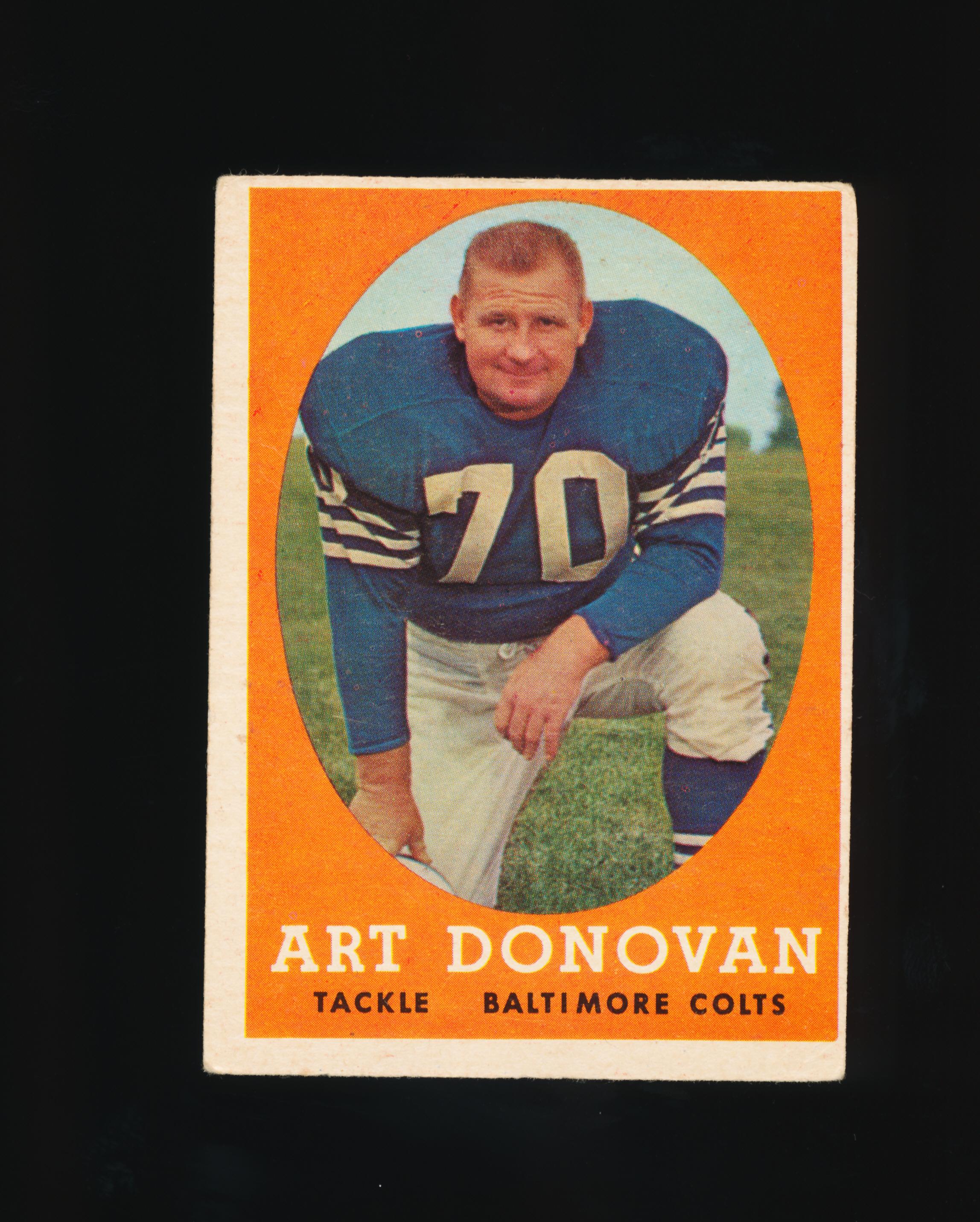 1958 Topps Football Card #106 Hall of Famer Art Donovan Baltimore Colts