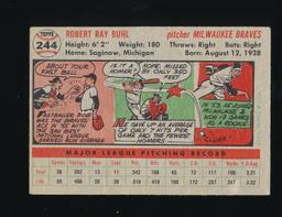 1957 Topps Baseball Card #244 Bob Buhl Milwaukee Braves