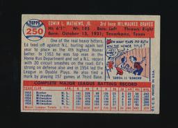 1957 Topps Baseball Card #250 Hall of Famer Ed Mathews Milwaukee Braves
