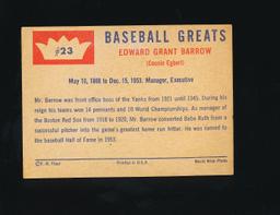 1960 Fleer "Baseball Greats" Baseball Card #23 Hall of Famer  Rd Barrow