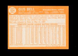 1964 Topps Baseball Card #534 Gus Bell Miwaukee Braves