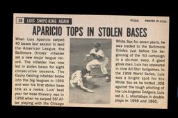 1964 Topps Giants Baseball Card #39 Hall of Famer Luis Aparicio Baltimore O