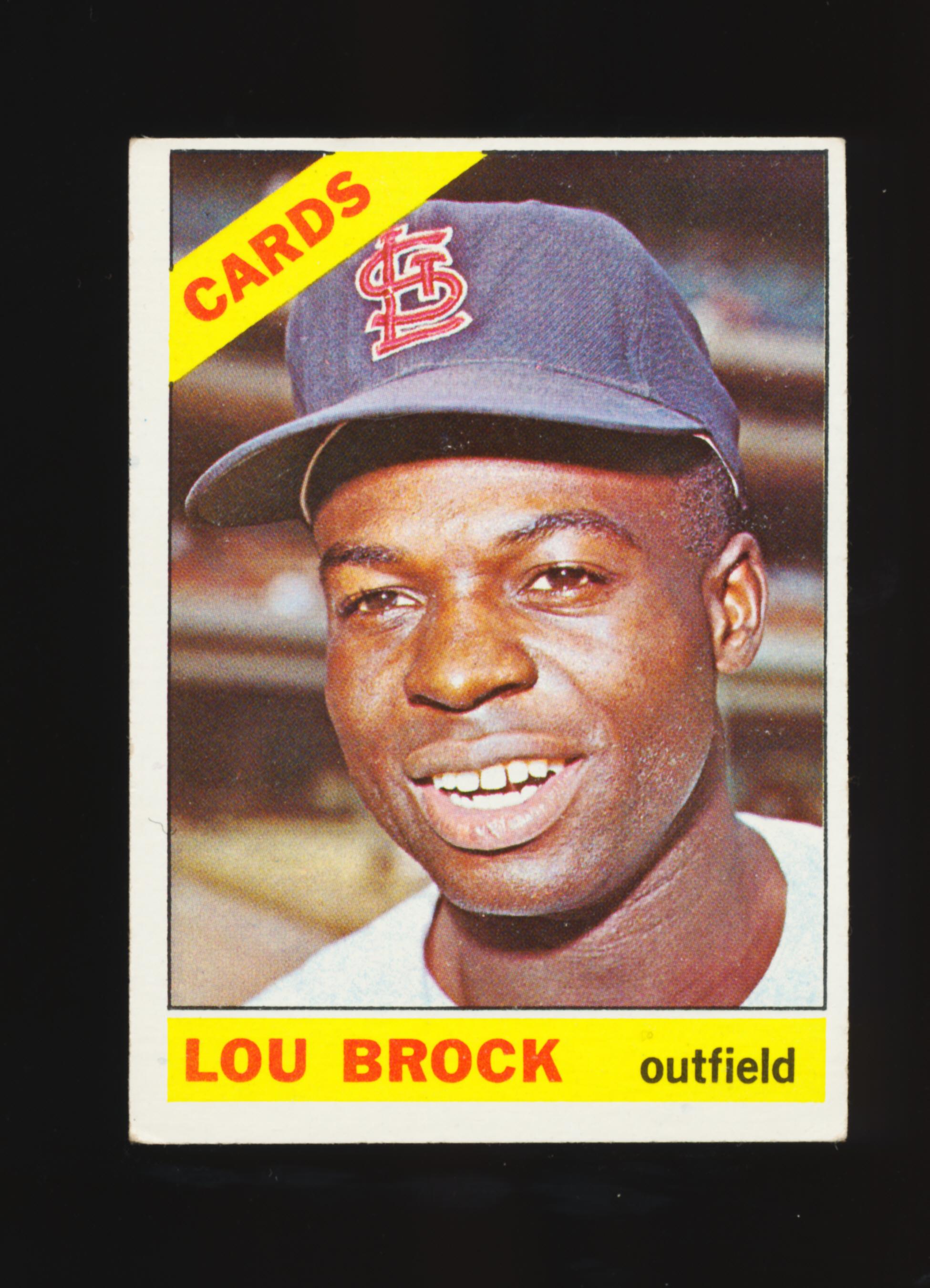 1966 Topps Baseball Card #125 Hall of Famer Lou Brock St Louis Cardinals