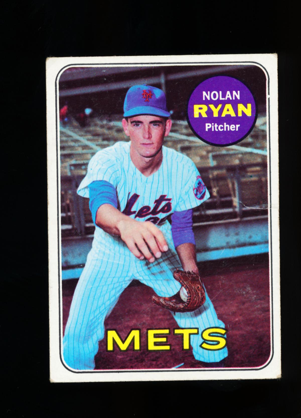 1969 Topps Baseball Card #533 Hall of Famer Nolan Ryan New York Mets. (2nd