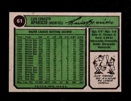 1974 Topps Baseball Card #61 Hall of Famer Luis Aparicio Boston Red Sox