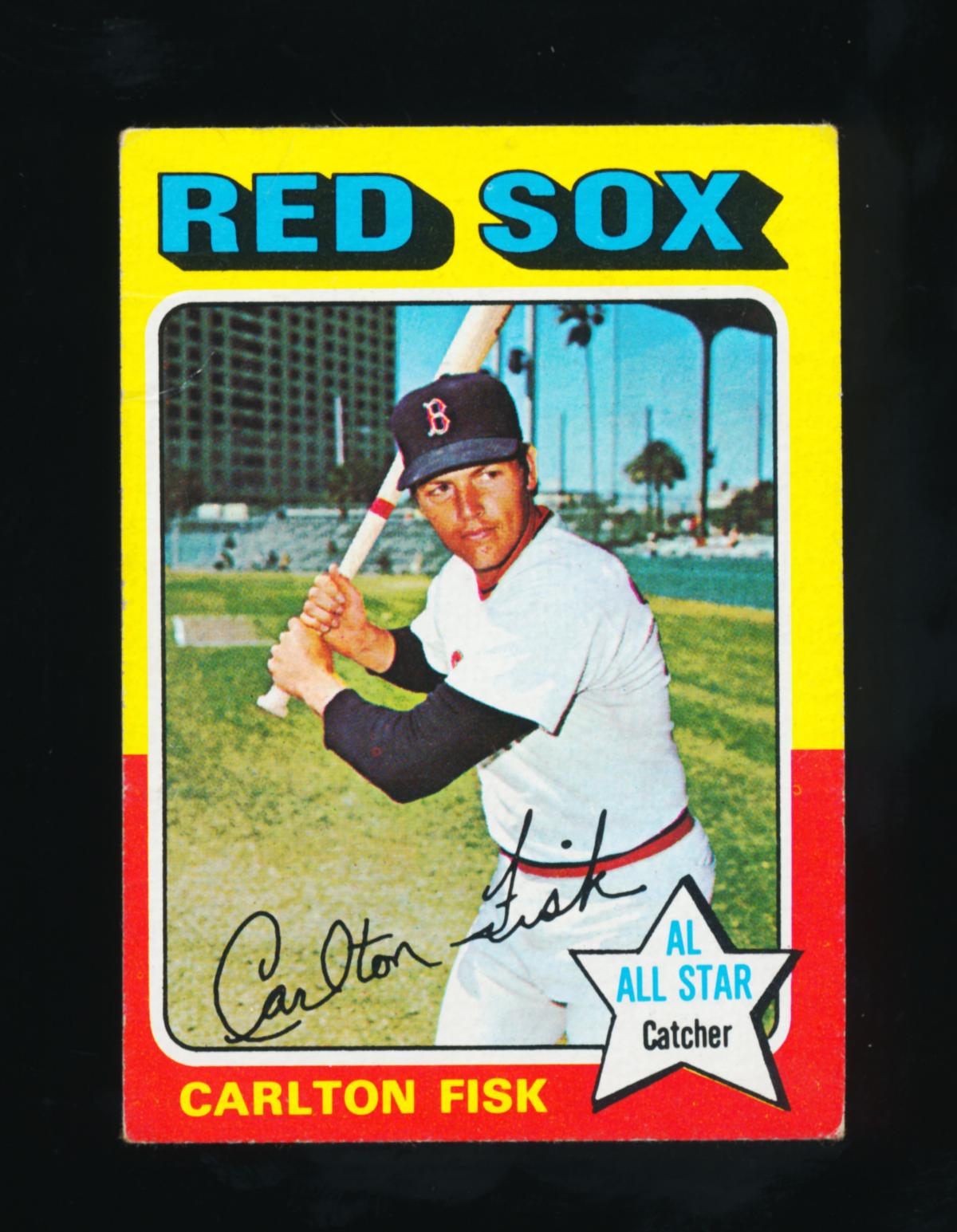 1975 Topps Mini Baseball Card #80 Hall of Famer Carlton Fisk Boston Red Sox