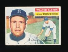 1956 Topps ROOKIE Baseball Card #8 Rookie Hall of Famer Walter Alston Brook