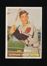 1957 Topps Baseball Card #193 Del Rico Milwaukee Braves