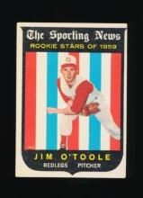 1959 Topps ROOKIE Baseball Card #136 Rookie Jim O' Toole Cicinnati Redlegs