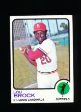 1973 Topps Baseball Card #320 Hall of Famer Lou Brock St Louis Cardinals