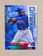 2018 Topps Bowman Chrome ROOKIE Baseball Card #RA Rookie Ronald Acuna Atlan