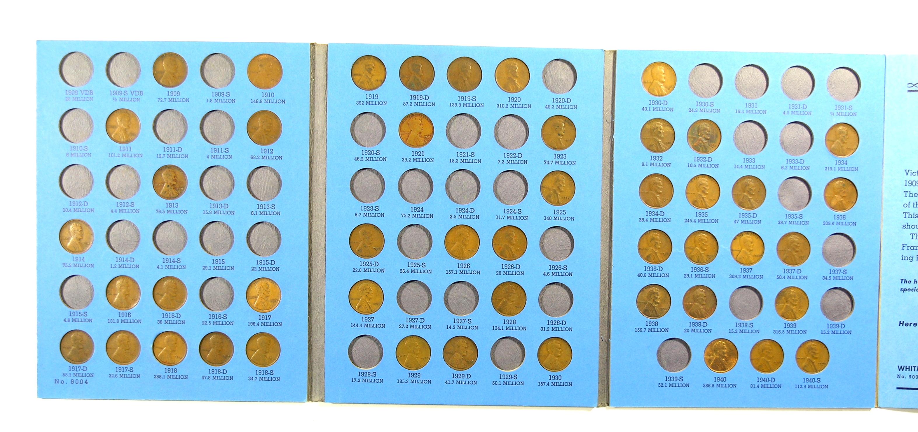 (498) Collectable Wheat Cents in Penny Books & Bag