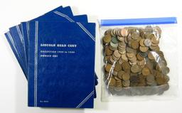 (498) Collectable Wheat Cents in Penny Books & Bag