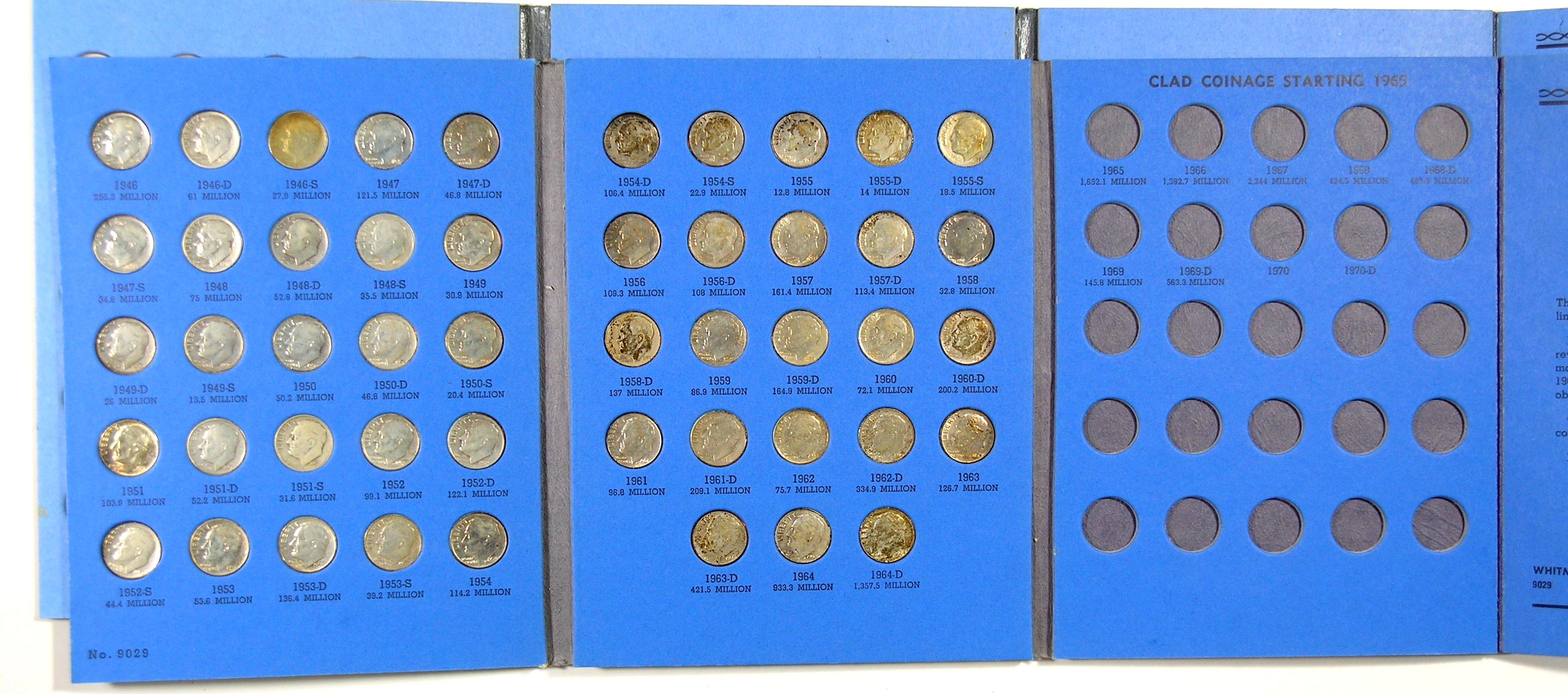 (95) Roosevelt Dimes In Book