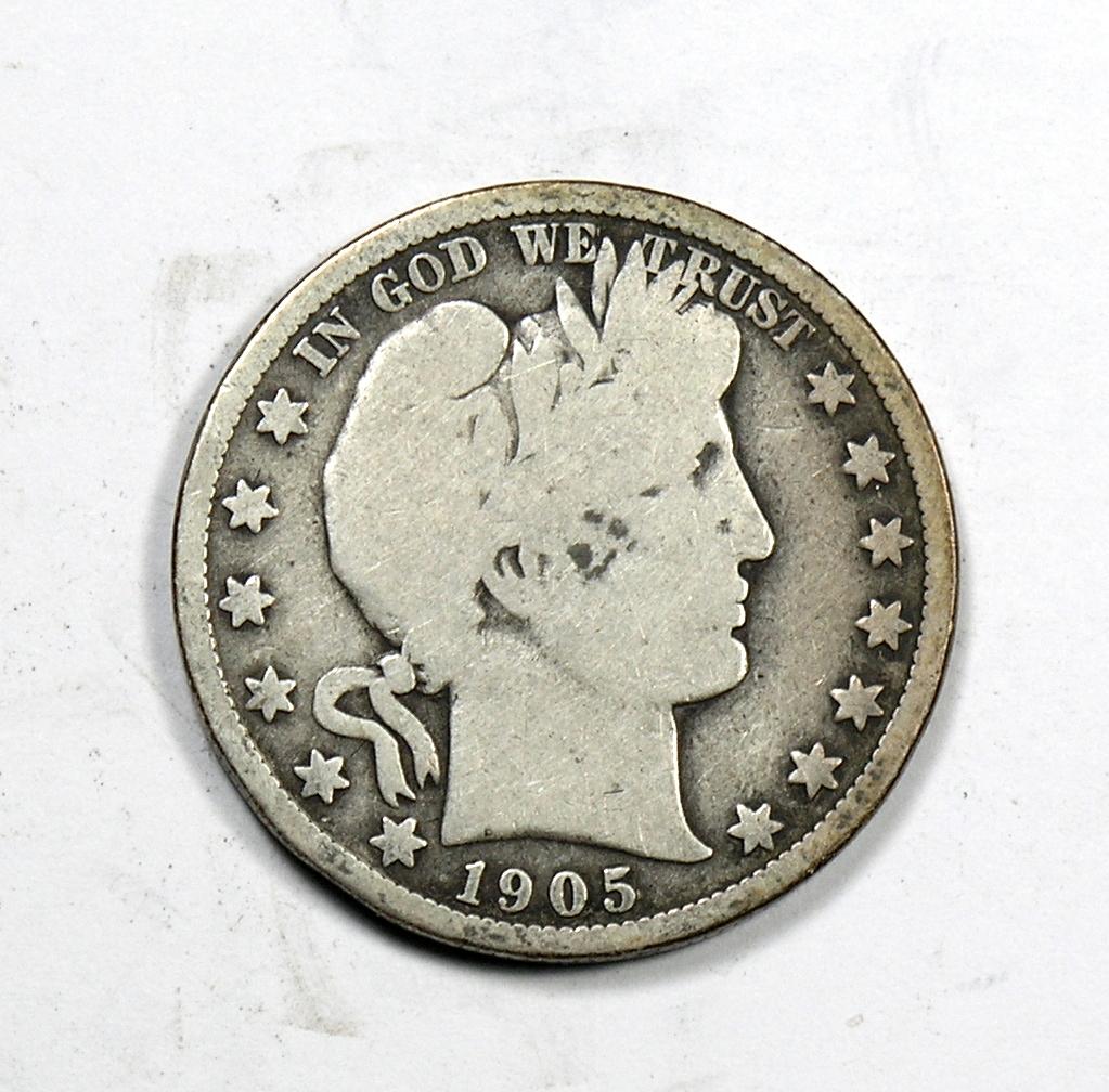 1905 Barber Silver Half Dollar
