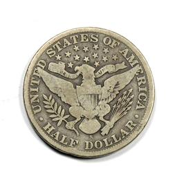1909-S Barber Silver Half Dollar