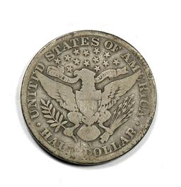 1911-S Barber Silver Half Dollar
