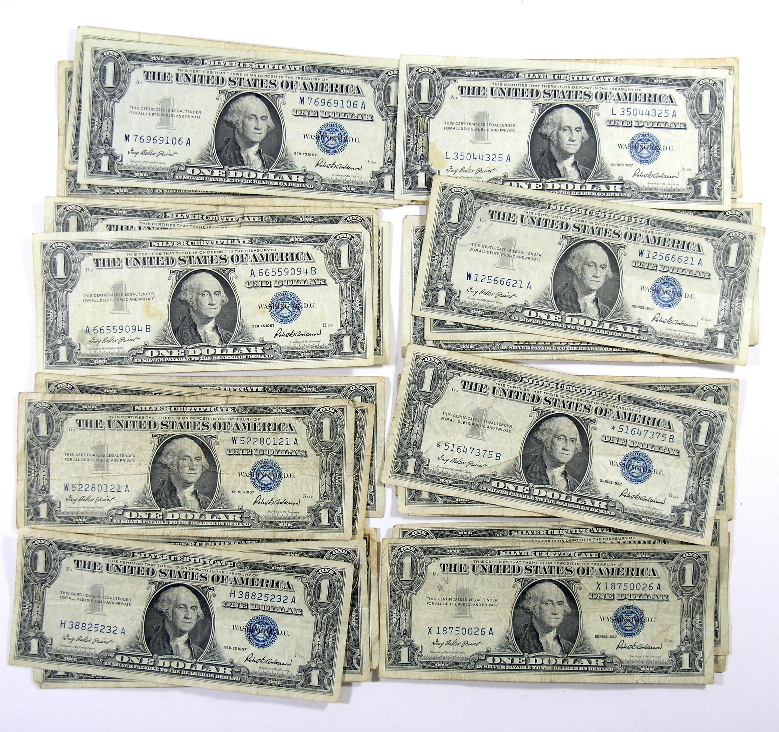 (30) 1957 $1 United States Silver Certificates